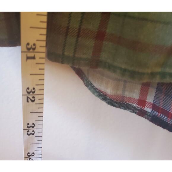 Gap Mens XL Green Twill Plaid Button Down Long Sleeve Cotton Comfort Outdoor - Picture 6 of 12